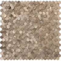 BES LED Zelfklevende Mozaïek Tegel - Afimera Mini Hexagon - Geborsteld Brons - 308x298x4mm