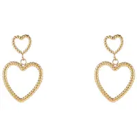 Go Dutch Label Oorknoppen Double Open Hearts Goud