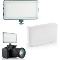 MOJOGEAR Medium LED Bicolor 12W met diffusor - LED Bicolor videolamp - Geschikt voor camera's - Studiolamp - Wit/Geel licht - Grijs/wit