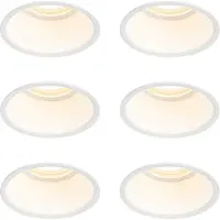 QAZQA Set van 6 inbouwspots wit GU10 50mm IP44 - Dept