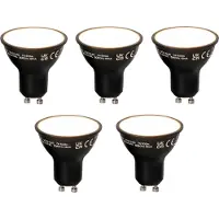 LUEDD Set van 5 Smart GU10 LED lamp zwart 7W 600 lm 3000K