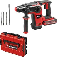 Einhell Professional Accu Boorhamer TP-HD 18/28 Li BL+4 Kit - Power X-Change - 18 V/Li-ion - 3 J - Pneumatisch slagwerk - SDS plus - 4-functies - Incl. 3.0 Ah accu, lader, E-box en 4 beitels