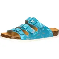 Lico Damen Bioline slippers, turquoise, zilver, maat 40 EU