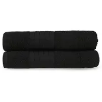 Good Morning Badstof Badlaken 100% Katoen 70x140cm - black - Set van 2