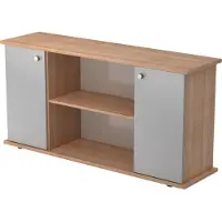 Hjh OFFICE PRO KAPA SB | Dressoir | met deuren - Walnoot/Zilver met knop Sideboard