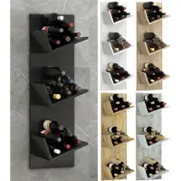 Hioshop Lansi wandkast wandhangend met 3 schuine planken Sonoma eiken decor.