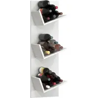 Hioshop Lansi wandkast wandhangend met 3 schuine planken wit.