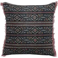 Beliani Decoratieve kussens, Sierkussen Bloemenpatroon Fluweelstof Veelkleurig met franjes 45 x 45 cm RUTA (45 x 45 cm)