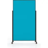 MAGNETOPLAN mobiel presentatiebord VarioPin Black, staand/liggend formaat, dubbelzijdig, B 1000 x H 1800 mm, vilt/aluminium, turkoois/zwart
