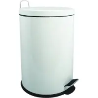 MSV Prullenbak/pedaalemmer - metaal - wit - 20 liter - 29 x 45 cm - Medium-size - Pedaalemmers