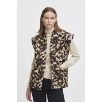 B.young gilet BYDAIMA met panterprint en ceintuur bruin/zwart Dames | Maat: 34