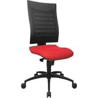 Schäfer Shop Bureaustoel SSI Proline S1 - synchroonmechanisme - ergonomisch wervelsteun - afronding ter hoogte van de knieën - zonder armleuningen - rood en zwart -