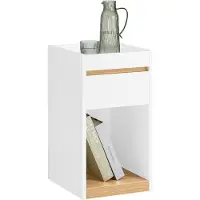 SoBuy Wit Nachtkastje met Lade - 30x35x55 cm