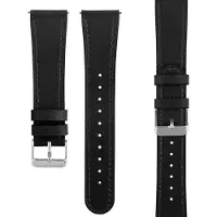 Strap-it Smartwatch bandje leer - geschikt voor Polar Unite / Ignite / Ignite 2 / Ignite 3 / Pacer - strak zwart