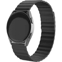 Strap-it Magnetisch siliconen bandje - geschikt voor Fossil Gen 5 / Gen 5e 44mm / Gen 6 44mm - zwart