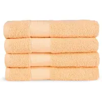 Good Morning Badstof Handdoek 100% Katoen 50x100cm - peach - Set van 4