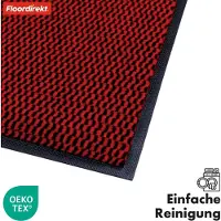 Floordirekt Premium Deurmat SKY Novo - Voor Entree - Vuilvangmat - Anti-slip & Afwasbaar - Voor Het Opbergen van Vuil - Rood - 90 x 150 cm