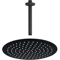 FortiFura Calvi Hoofddouche - 30cm - rond - plafondarm 20cm - zwart mat SW1139120/SW377853