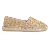 Manfield Beige gevlochten raffia espadrilles | Maat 42