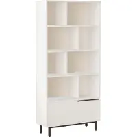 Homitis Woody Fashion boekenplank - 100% melamine coating, metalen poten, wit.