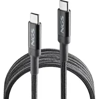 NGS KNOT 65W-3, 3 meter, USB-C, USB-C, USB 2.0, 0,48 Gbit/s, zwart