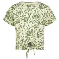 Vingino T-shirt beige Meisjes Katoen Ronde hals Bloemen - maat 128