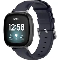 Fitbit Versa 3 / Sense leren band - blauw