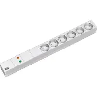Bachmann 19" stekkerdoos. 6-voudig met GVS zonder schakelaar
