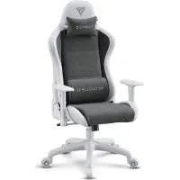 Sense7 Zaklínač FUKU gaming stoel, gaming fauteuil, kantoorkruk, ergonomische kantoorkruk, draaibare stoel, draagvermogen 120 kg, wit en grijs