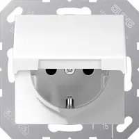 Albrecht Jung GmbH & Co. KG JG SCHUKO stopcontact AS1520KIKLWW met klapdeksel, KI, 16A, 250V, kleur: alpinweiß (alpenwit)