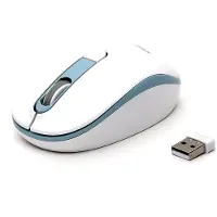 Omega - Draadloze Muis - 1000-1200-1600 DPI - Tot 10 Meter Bereik - Compacte Muis - Wit/Blauw