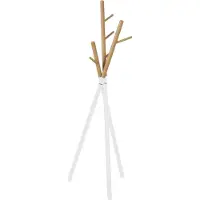En.casa Kapstok Laerdal kledingrek 172x49x49 cm wit en houtkleurig []