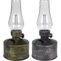 Benson Solar LED olielamp - flame effect - zilver - 21 cm - IP44