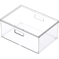 So Clever x Vacane Opbergbak 29 diep (L) met deksel - Transparant - Stapelbaar | BPA-vrij