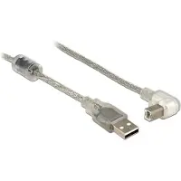 DeLOCK , 3 meter, USB2.0-A/USB2.0-B, 3 m, USB-A, USB-B, USB 2.0, mannelijk/mannelijk, zilverkleurig, transparant