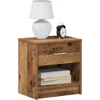 vidaXL Nachtkastje met lade 39x28x41 cm oud houtkleurig