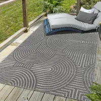 Muratap Berlin outdoor japandi - vloerkleed binnen en buiten laagpolig tapijt tuin- 80x200 cm