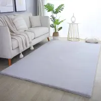 Muratap Pouffy fluffy hoogpolig vloerkleed uni kleur zilver woonkamer tapijt -