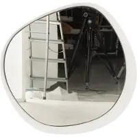 J-Line Wall mirror round metal/glass white large