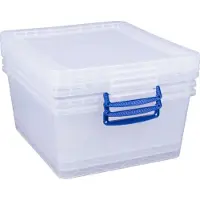 Really Useful Box Really Useful Boxes stapelbare opbergboxen, transparant, met deksel, 10,5 l, 3 stuks