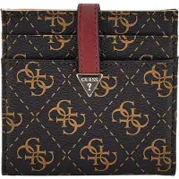 GUESS Kaarthoes Laurel SLG Tab Card Case Brown Logo Donkerbruin