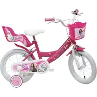 Barbie 12 inch fiets met luchtbanden, poppenzitje en mandje