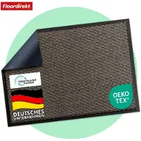 Floordirekt Premium Deurmat SKY Novo - Voor Entree - Vuilvangmat - Anti-slip & Afwasbaar - Voor Het Opbergen van Vuil - Okerzwart - 90 x 150 cm