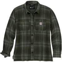 Carhartt Blouse Women Midweight Flannel Plaid Basil-XS