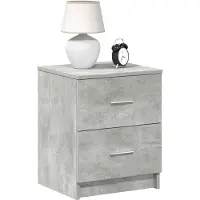 vidaXL Nachtkastjes 2 st met 2 lades 40x36x50 cm betongrijs
