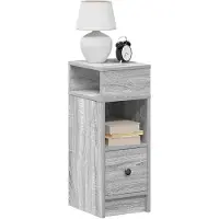 vidaXL Nachtkastje met lade 25x31x66 cm grijs sonoma eikenkleurig