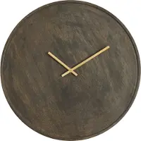 Light & Living Klok Ø41 cm VETI mango hout donker bruin+goud
