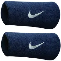 Nike Swoosh Dubbelbrede Polsbandjes Donker Blauw - Wit