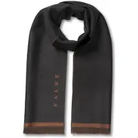 Falke Basic Jacquard Logo sneldrogend warm wol wintersjaal unisex bruin - maat ONESIZE