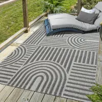Muratap Berlin outdoor japandi - vloerkleed binnen en buiten laagpolig tapijt tuin- 80x150 cm